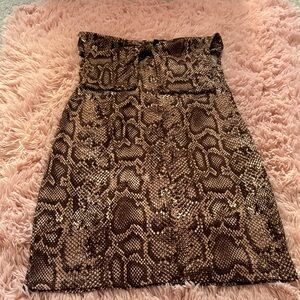 Derek Heart Brown Snake Print Pencil Skirt